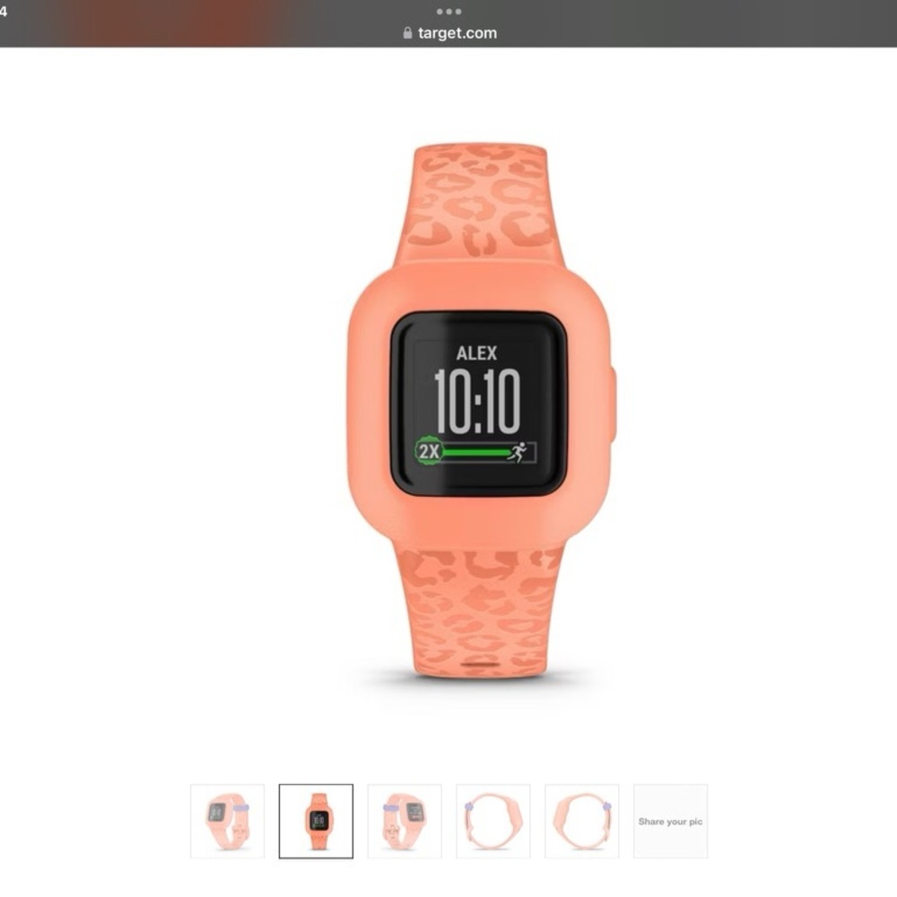 Garmin Vivofit Jr. 3 in Peach and Purple - Picture 3 of 4